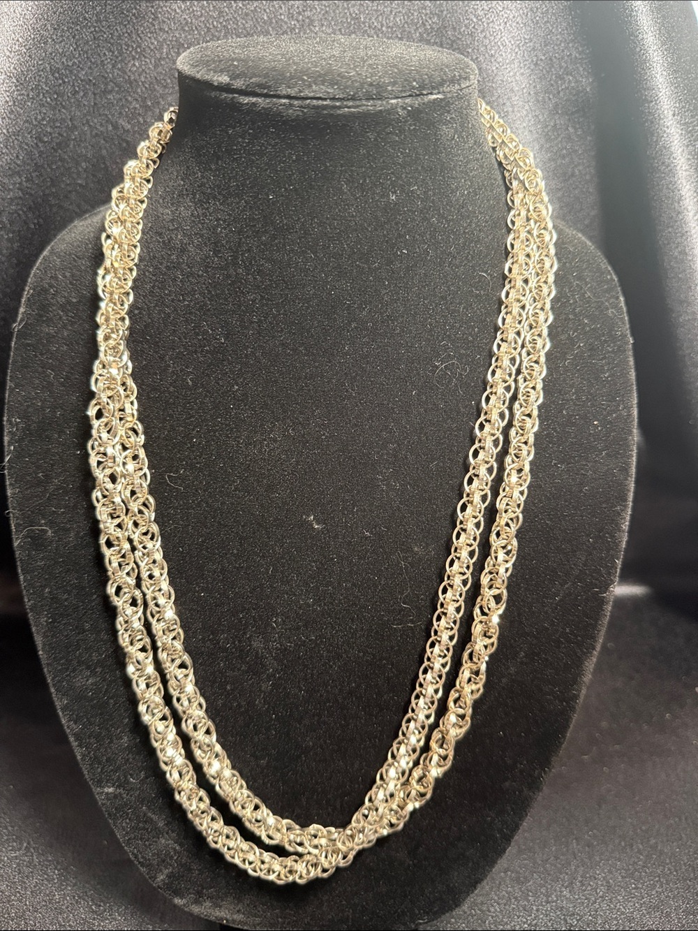 Vintage Layered Gold-Tone Rope Chain Necklace